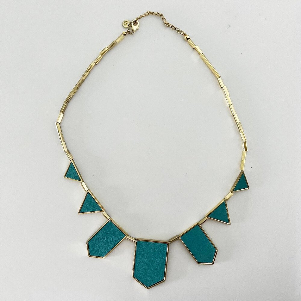 J. Crew Jewel Necklace Black Silver Gold in excellent condition